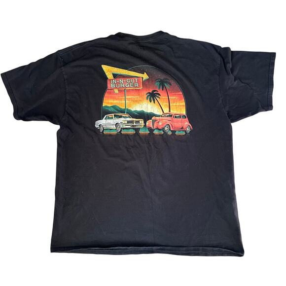 In-N-Out Burger Men T-Shirt Black Retro Classic Vintage Cars Sunset Tee Size XL - Picture 1 of 5